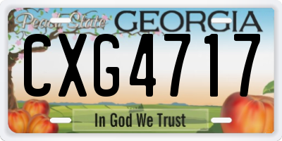GA license plate CXG4717