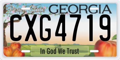 GA license plate CXG4719