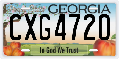 GA license plate CXG4720