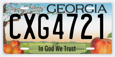 GA license plate CXG4721