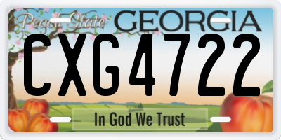 GA license plate CXG4722
