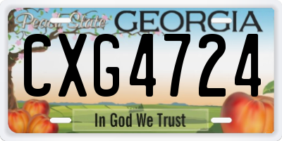 GA license plate CXG4724