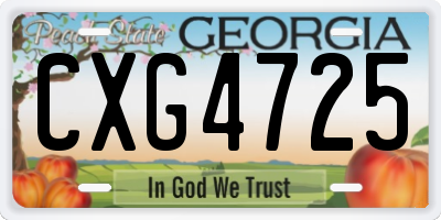 GA license plate CXG4725