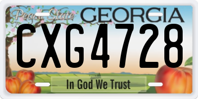 GA license plate CXG4728