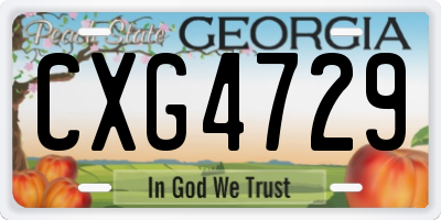 GA license plate CXG4729