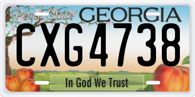 GA license plate CXG4738