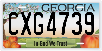 GA license plate CXG4739