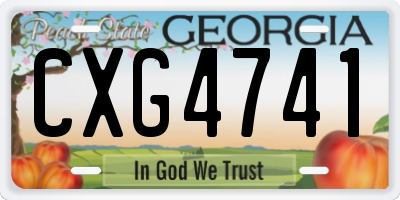 GA license plate CXG4741