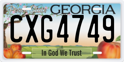 GA license plate CXG4749