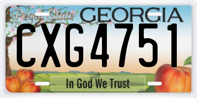 GA license plate CXG4751