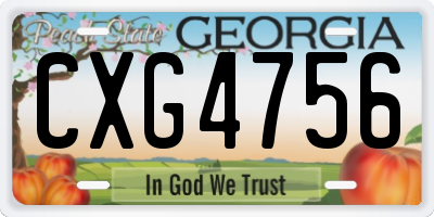 GA license plate CXG4756