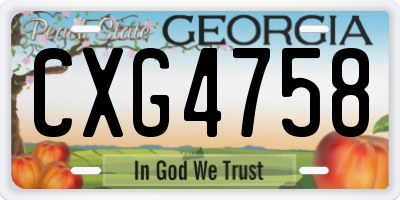GA license plate CXG4758