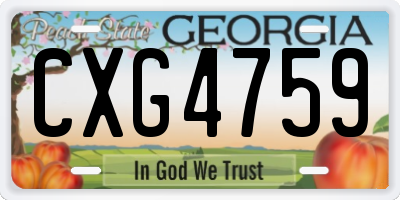 GA license plate CXG4759