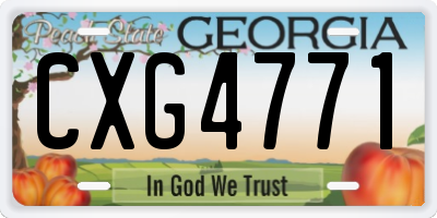 GA license plate CXG4771
