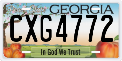 GA license plate CXG4772