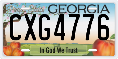 GA license plate CXG4776