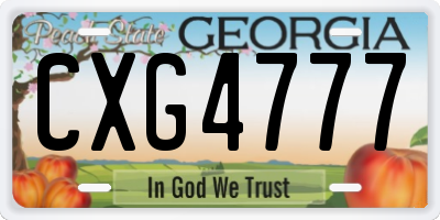 GA license plate CXG4777