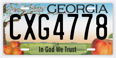 GA license plate CXG4778