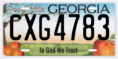 GA license plate CXG4783