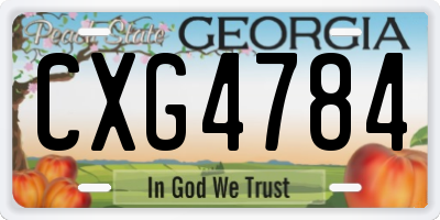 GA license plate CXG4784