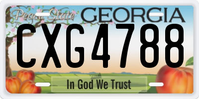 GA license plate CXG4788