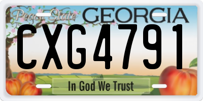 GA license plate CXG4791