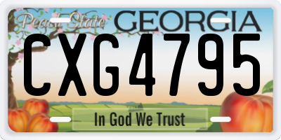 GA license plate CXG4795