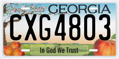 GA license plate CXG4803
