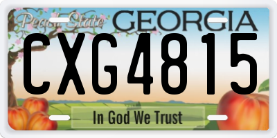 GA license plate CXG4815