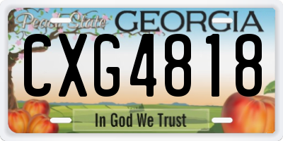 GA license plate CXG4818