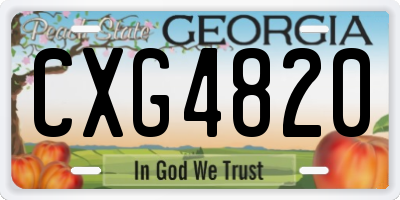 GA license plate CXG4820