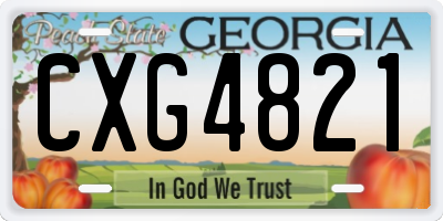 GA license plate CXG4821