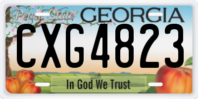 GA license plate CXG4823