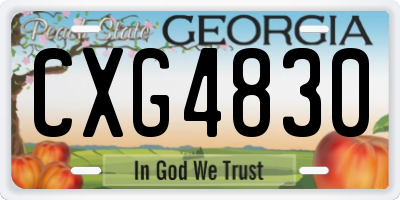 GA license plate CXG4830