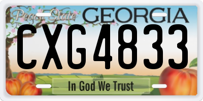 GA license plate CXG4833