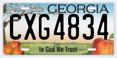 GA license plate CXG4834