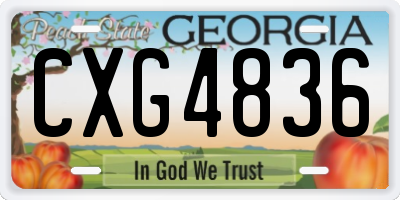 GA license plate CXG4836