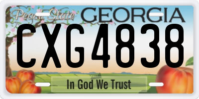GA license plate CXG4838