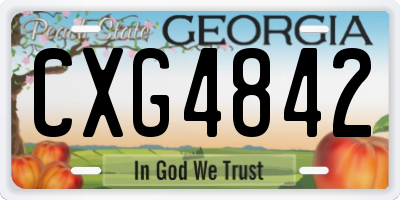 GA license plate CXG4842