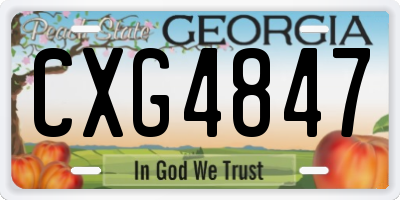 GA license plate CXG4847