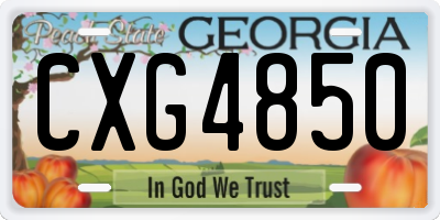 GA license plate CXG4850