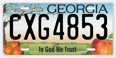 GA license plate CXG4853