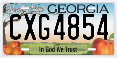 GA license plate CXG4854