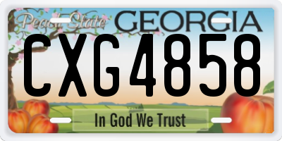 GA license plate CXG4858