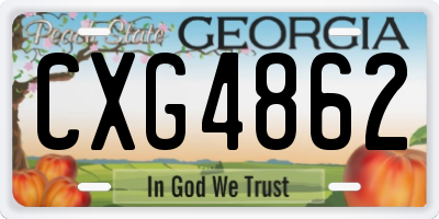 GA license plate CXG4862