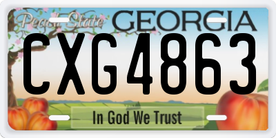 GA license plate CXG4863