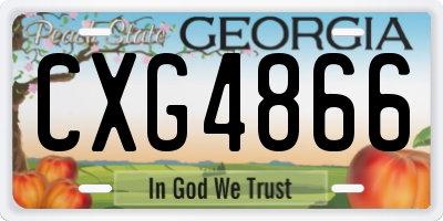 GA license plate CXG4866