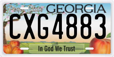 GA license plate CXG4883