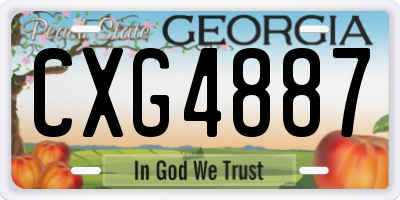 GA license plate CXG4887