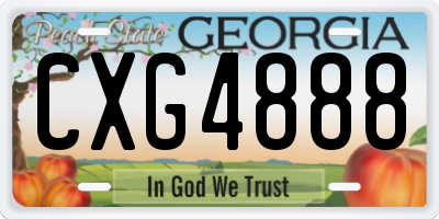 GA license plate CXG4888